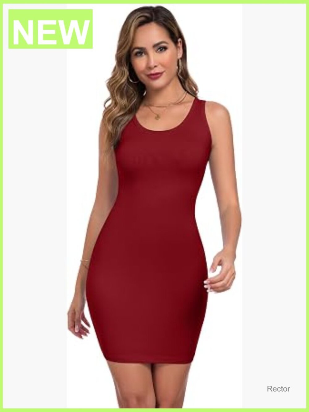 Sleeveless Ribbed Bodycon Mini Tank Dress Summer Casual Stretchy